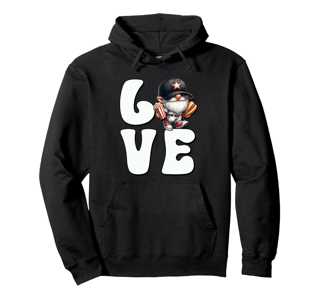 Funny Baseball Hot Dog Gnome Hoodie - Fun Novelty Design for Adults - T-Shirt, Sweatshirt, Hoodie