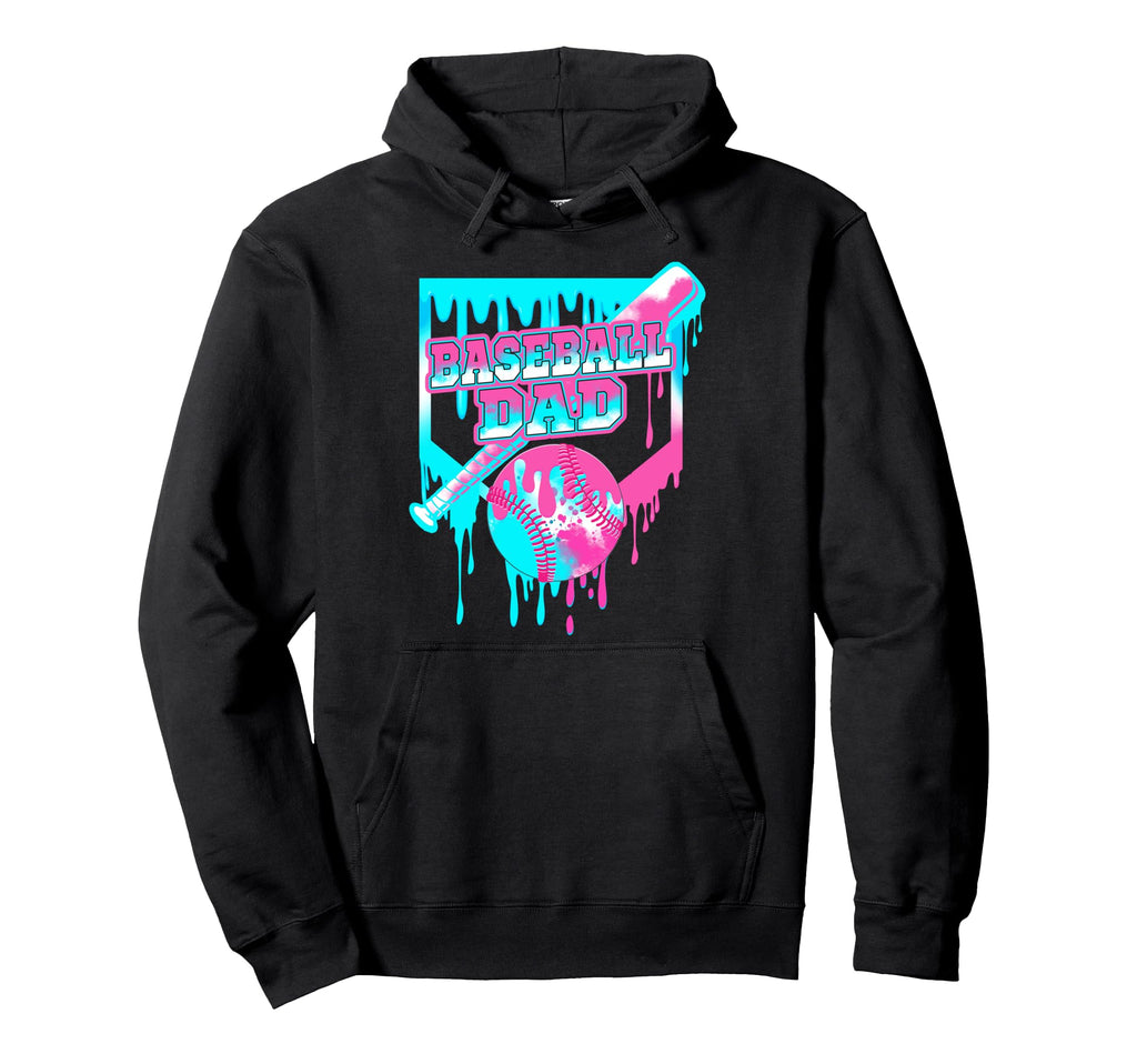 Baseball Dad Home Plate Ice Cream Hoodie - Aesthetic Graphic Men Women - T-Shirt, Sweatshirt, Hoodie