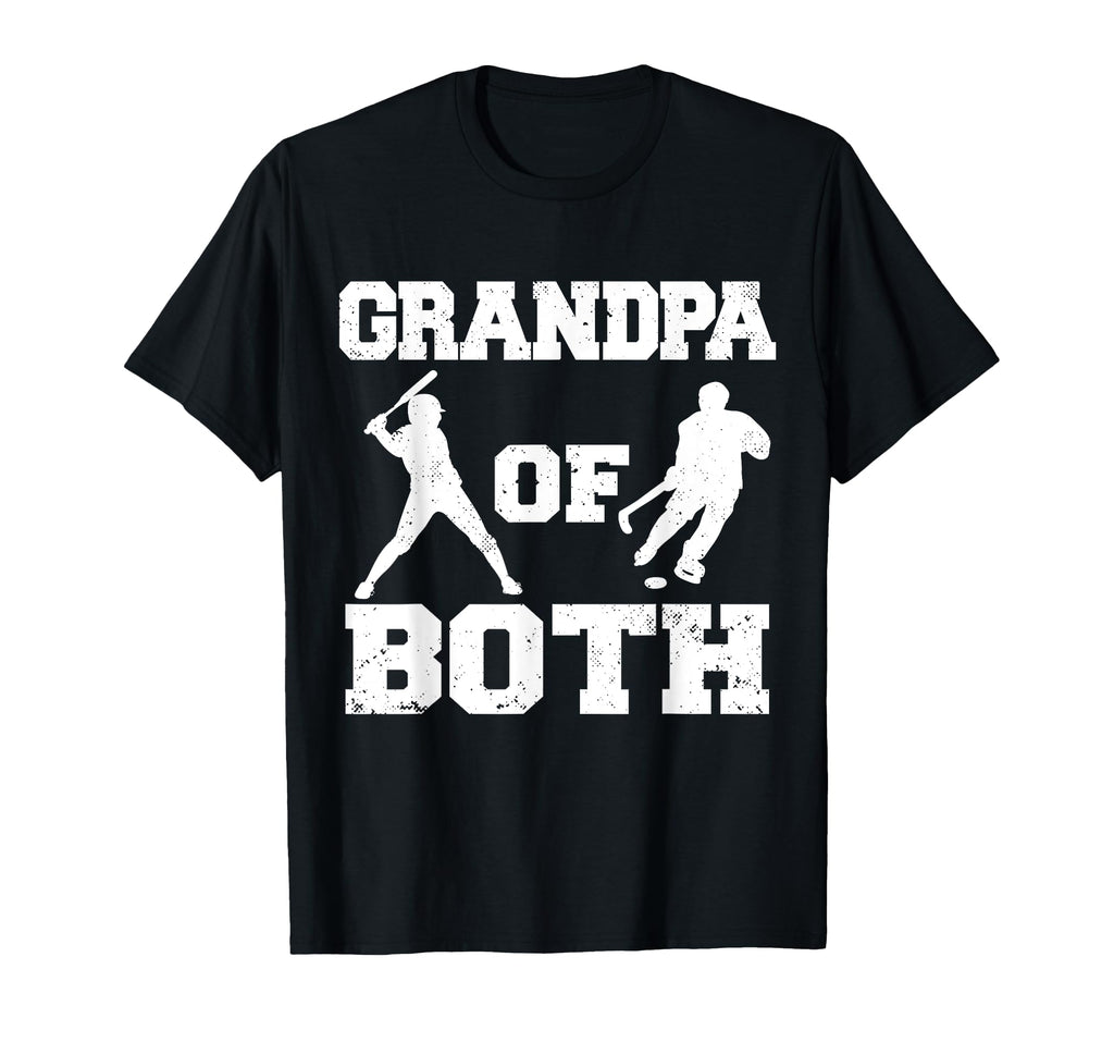 Grandpa Both Funny Baseball Hockey T-Shirt - Graphic Print Men Women - T-Shirt, Sweatshirt, Hoodie