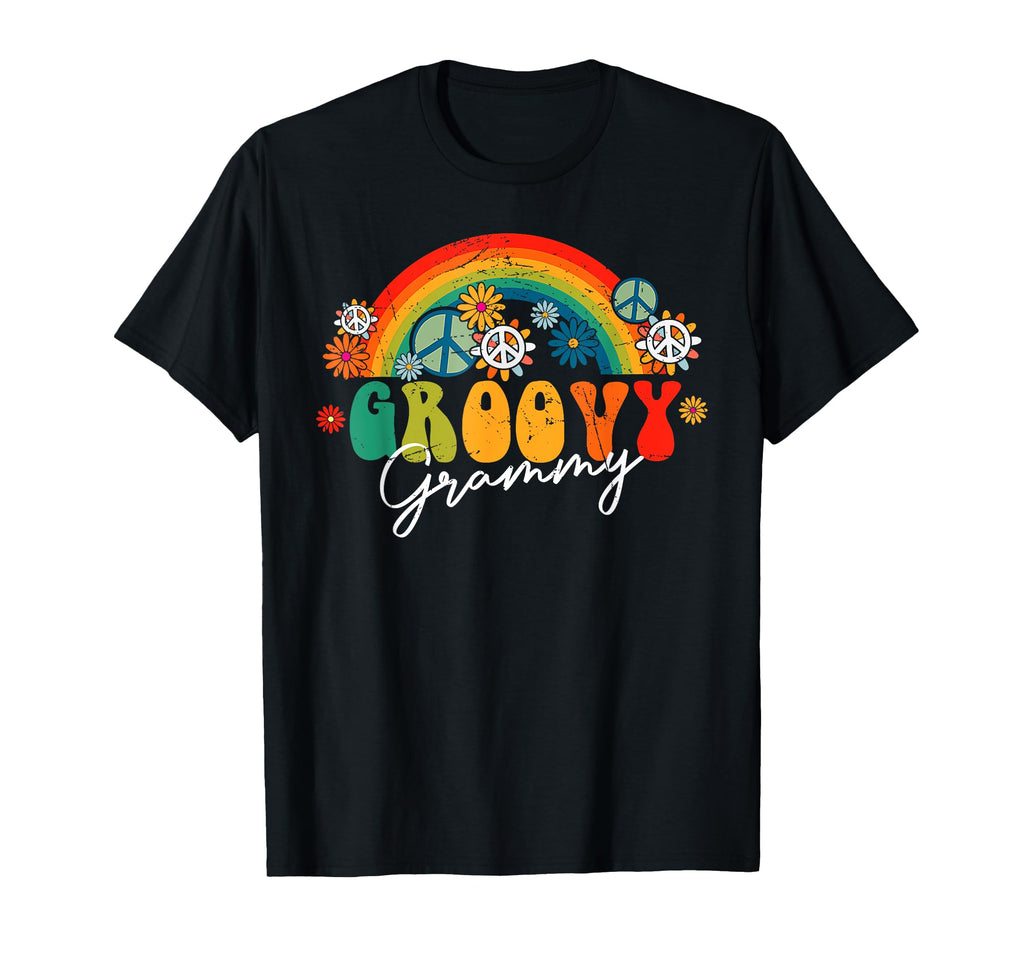 Groovy Grammy Rainbow Colorful Flowers T-Shirt - Minimalist Print Unisex - T-Shirt, Sweatshirt, Hoodie