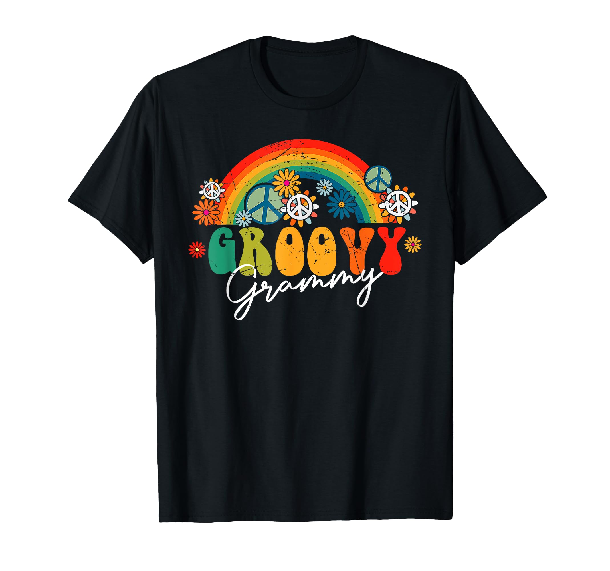 Groovy Grammy Rainbow Colorful Flowers T-Shirt - Minimalist Print Unisex - T-Shirt, Sweatshirt, Hoodie