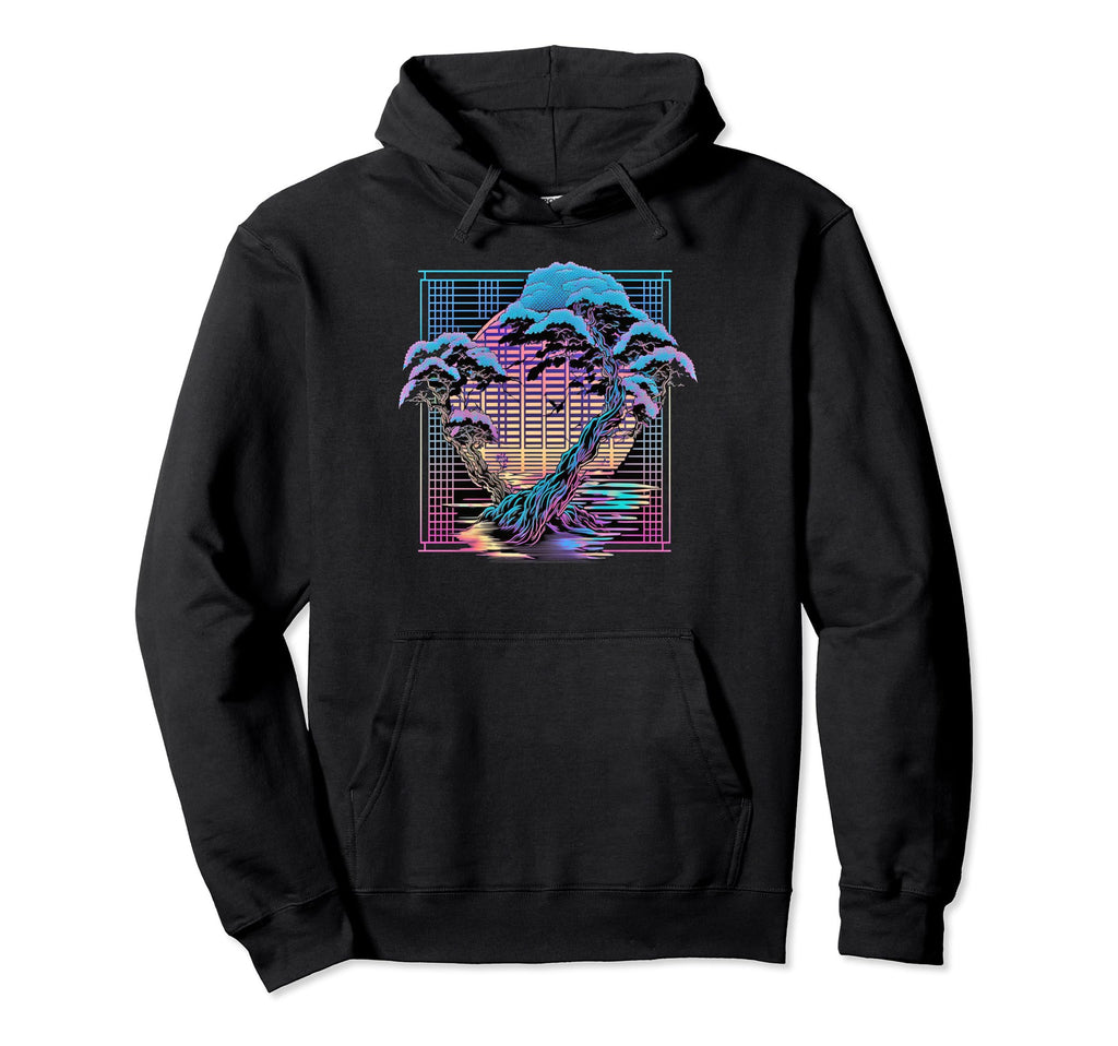 Aesthetic Vaporwave Cherry Blossom Futurismus Hoodie - Graphic Print Unisex - T-Shirt, Sweatshirt, Hoodie