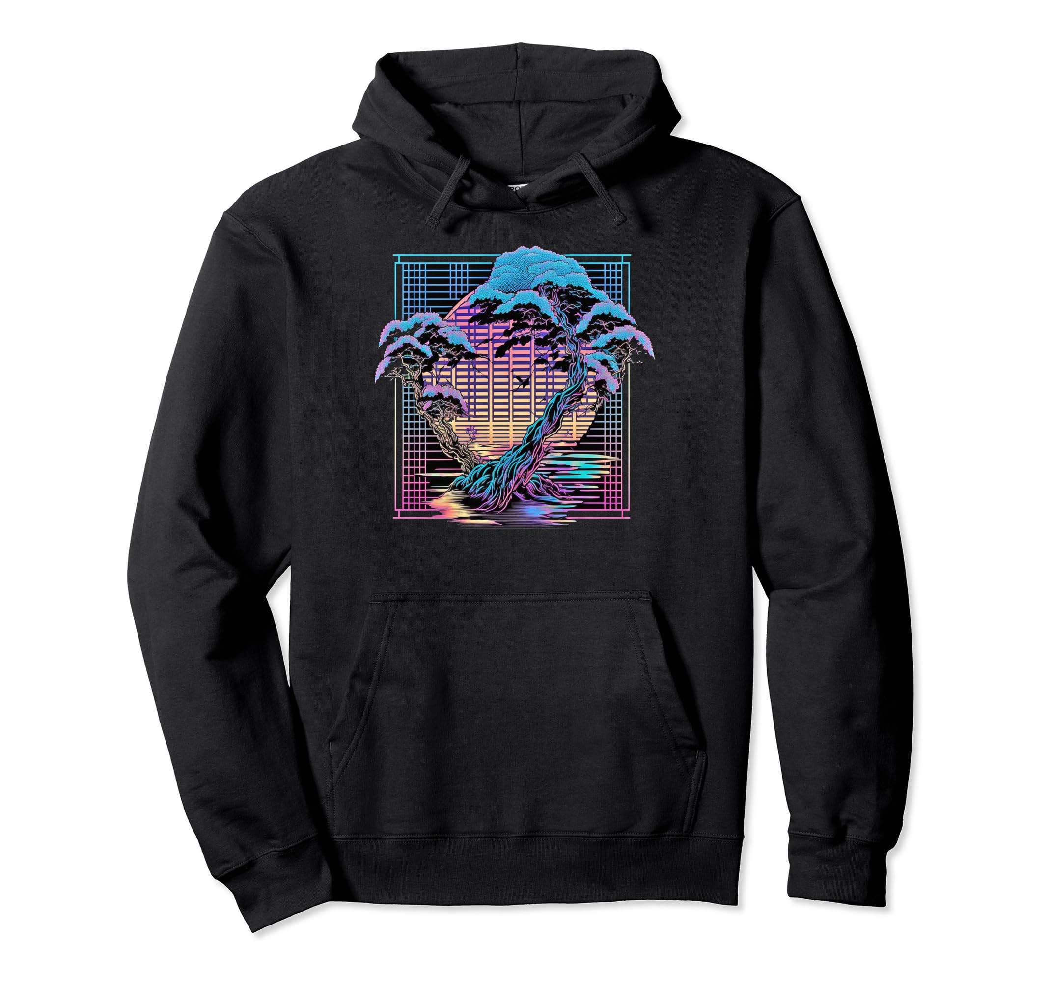 Aesthetic Vaporwave Cherry Blossom Futurismus Hoodie - Graphic Print Unisex - T-Shirt, Sweatshirt, Hoodie