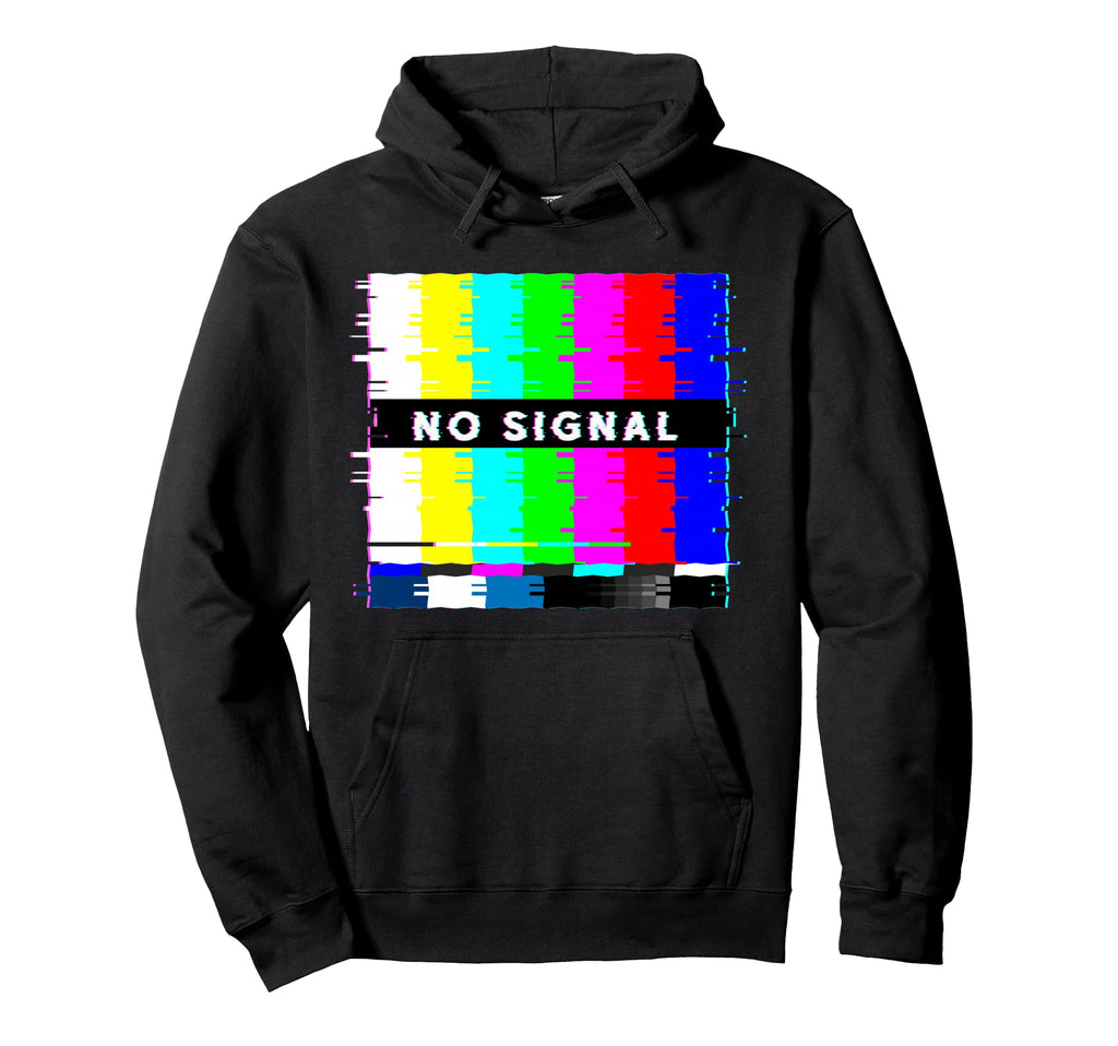 No Signal Television Off Air Glitch Hoodie - Novelty Apparel for Adults - T-Shirt, Sweatshirt, Hoodie