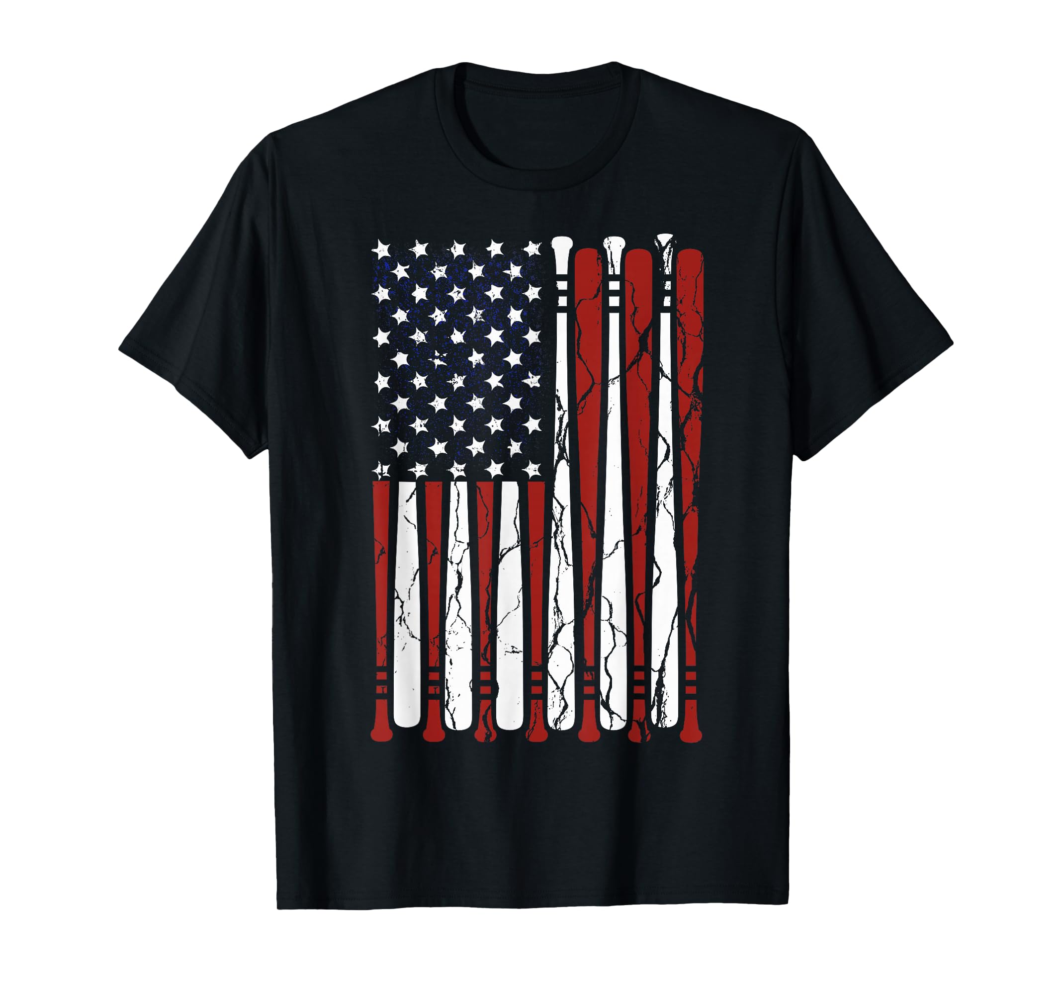 American Flag Baseball Dad 4Th July T-Shirt - Graphic Print Men Women - T-Shirt, Sweatshirt, Hoodie