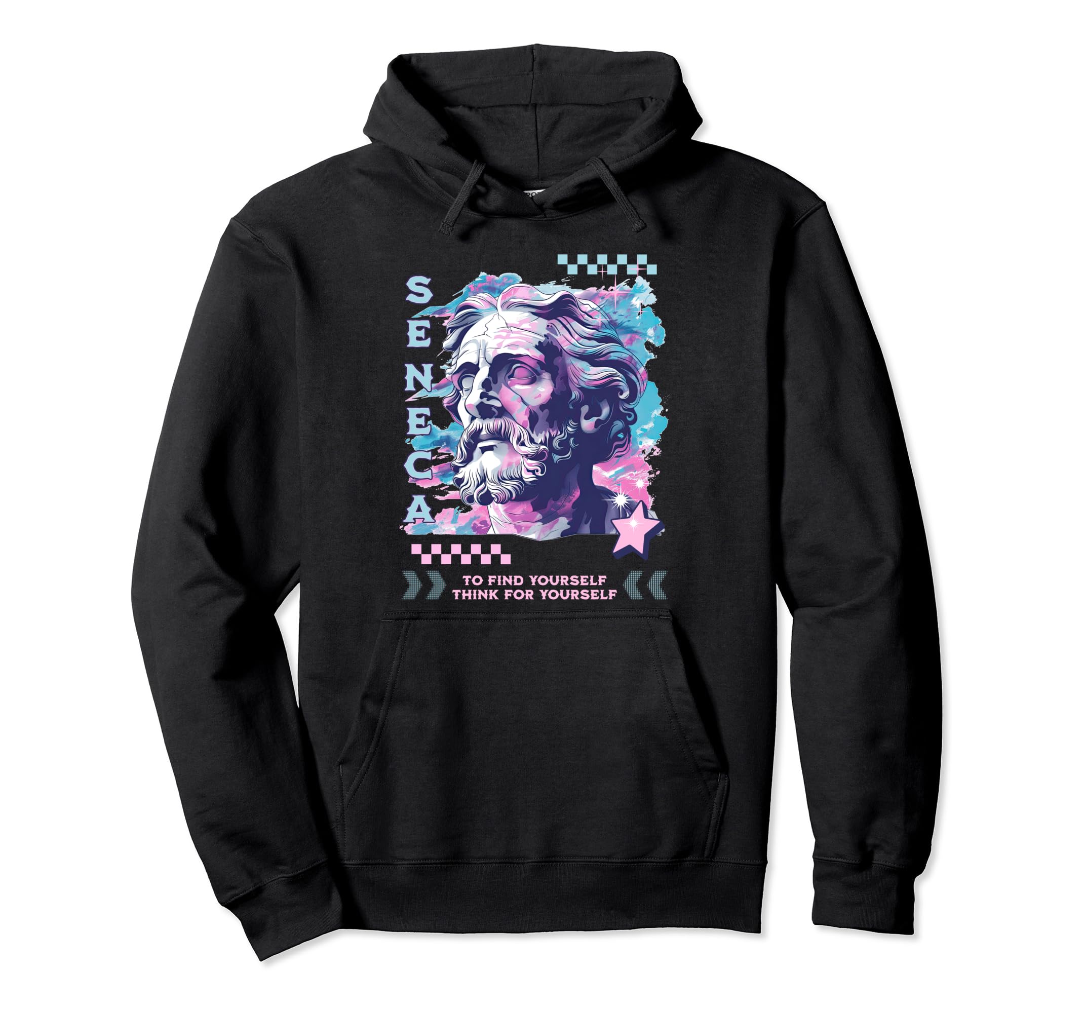 Seneca Stoic Philosophy 2000S Pastel Hoodie - Custom Art Print Unisex - T-Shirt, Sweatshirt, Hoodie