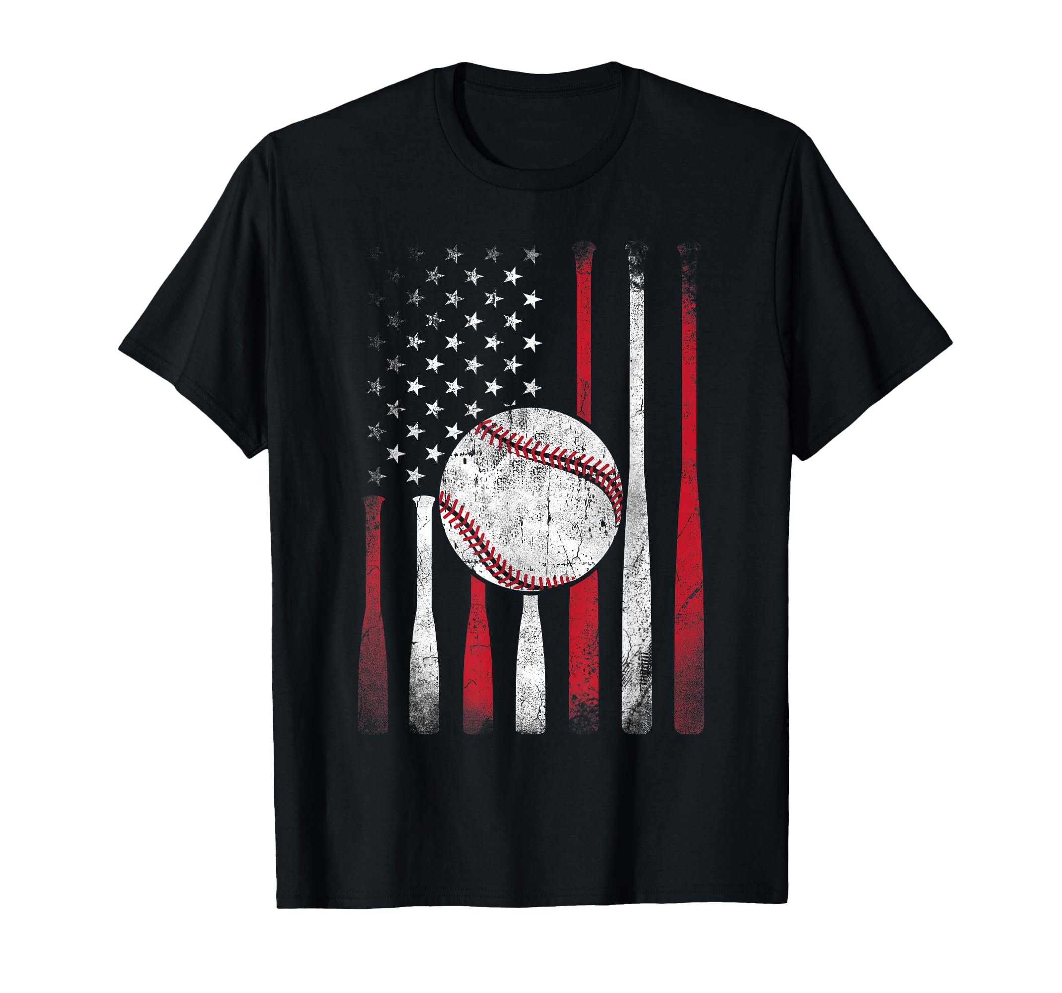 American Flag Baseball Team T-Shirt - Casual Everyday Wear for Adults - T-Shirt, Sweatshirt, Hoodie