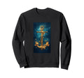 Gothic Cross Grunge Aesthetic Y2K Sweatshirt - Aesthetic Graphic Unisex - T-Shirt, Sweatshirt, Hoodie