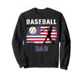 Proud Baseball Dad Usa American Flag Sweatshirt - Unique Graphic Unisex - T-Shirt, Sweatshirt, Hoodie