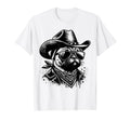 Funny Pug Cowboy Western Dog Lover T-Shirt - Custom Art Print Unisex - T-Shirt, Sweatshirt, Hoodie