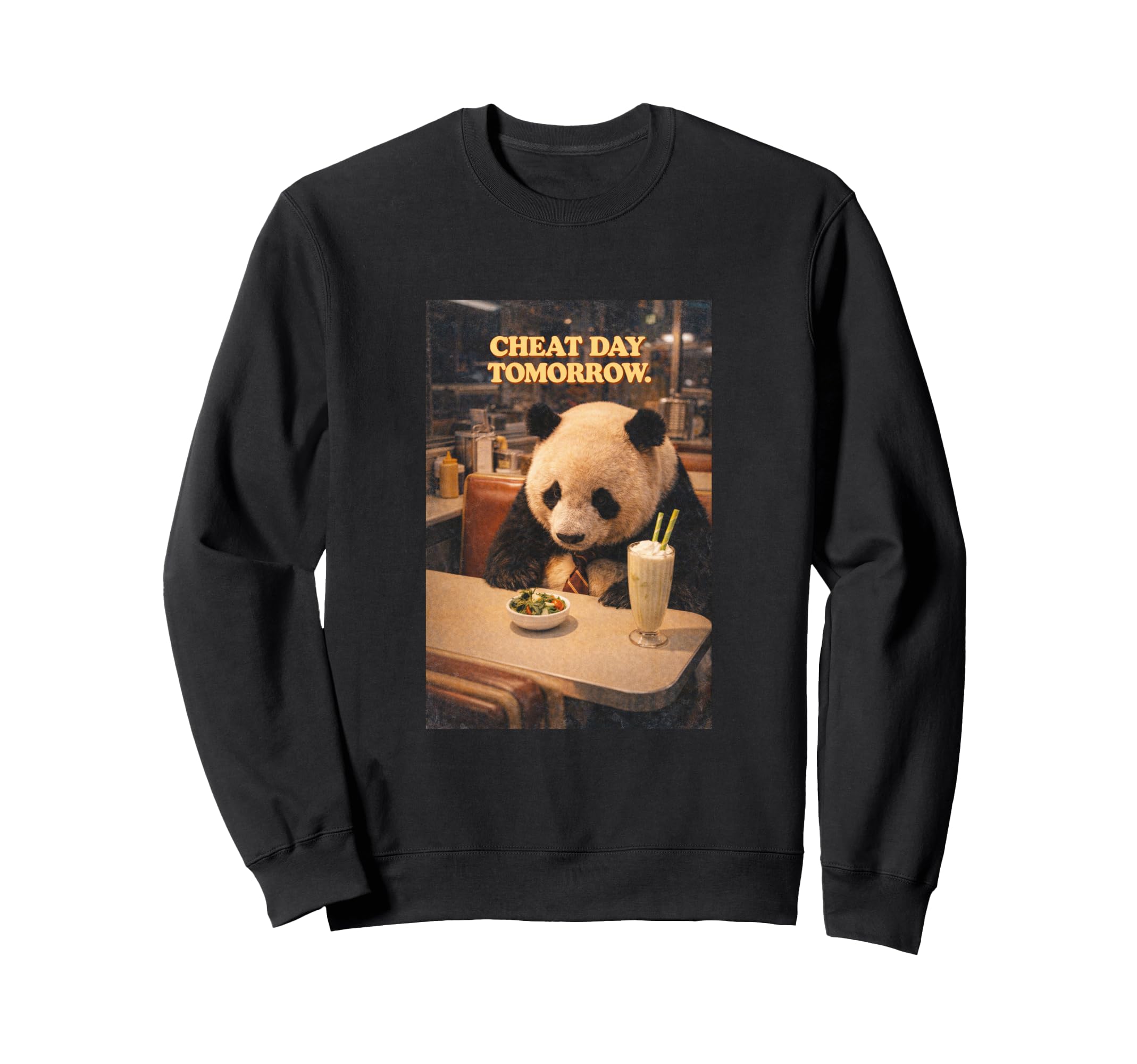 Panda Anticipating Tomorrows Treat Sweatshirt - Graphic Print for Adults - T-Shirt, Sweatshirt, Hoodie