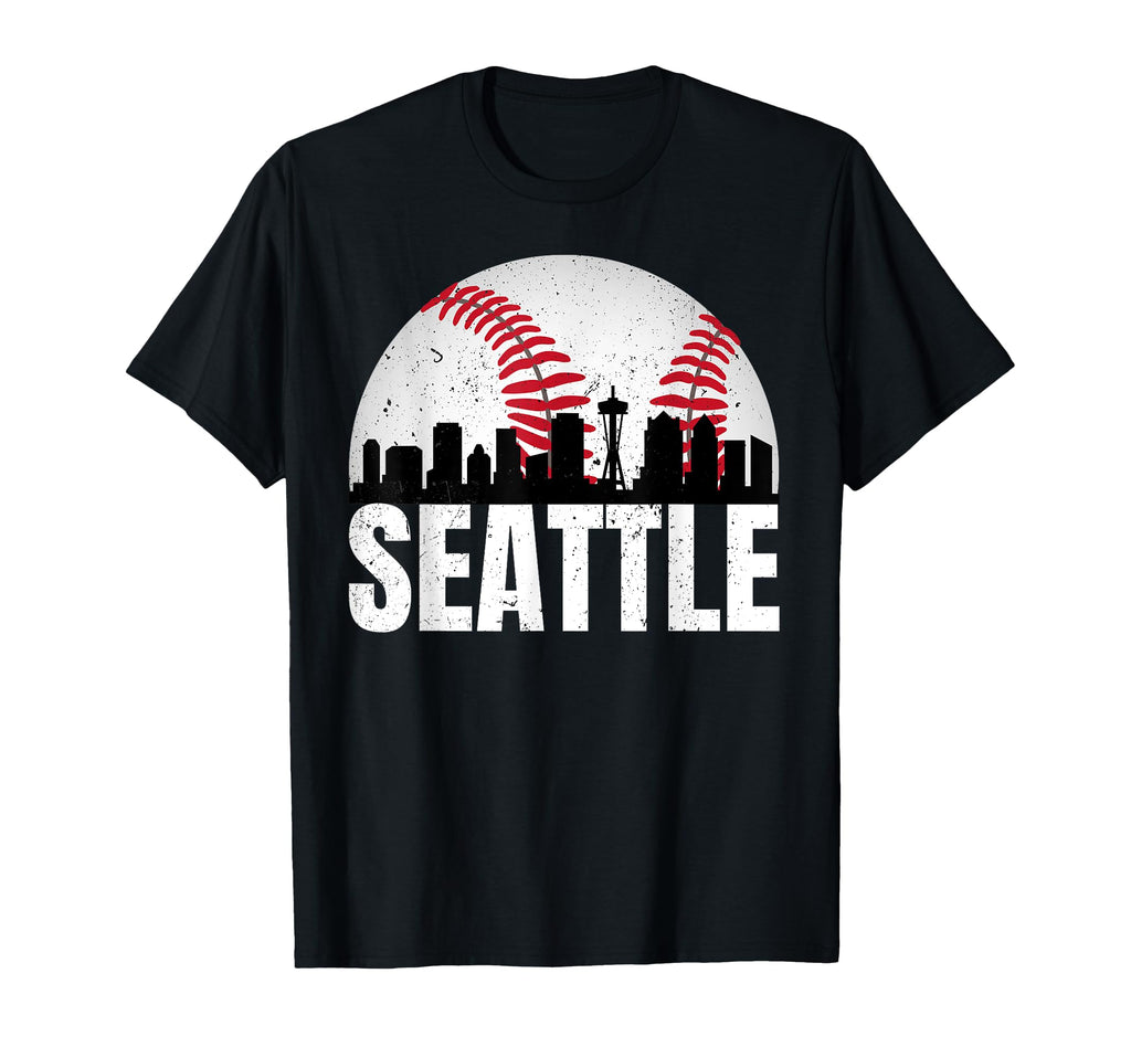 Seattle Skyline Baseball Cityscap T-Shirt - Novelty Apparel for Adults - T-Shirt, Sweatshirt, Hoodie