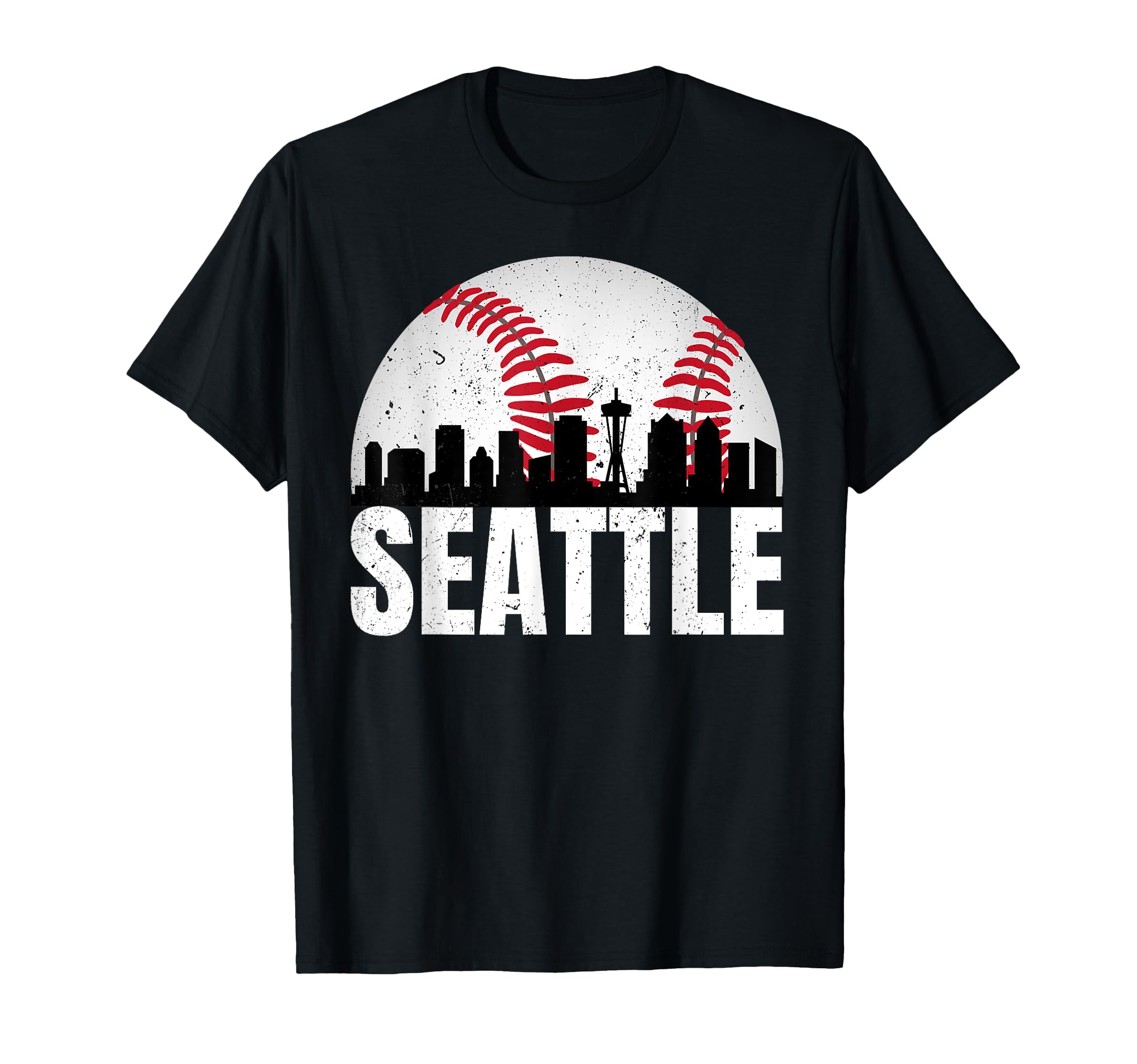 Seattle Skyline Baseball Cityscap T-Shirt - Novelty Apparel for Adults - T-Shirt, Sweatshirt, Hoodie