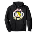 Baseball Softball Dad Softball Hoodie - Minimalist Print for Adults - T-Shirt, Sweatshirt, Hoodie