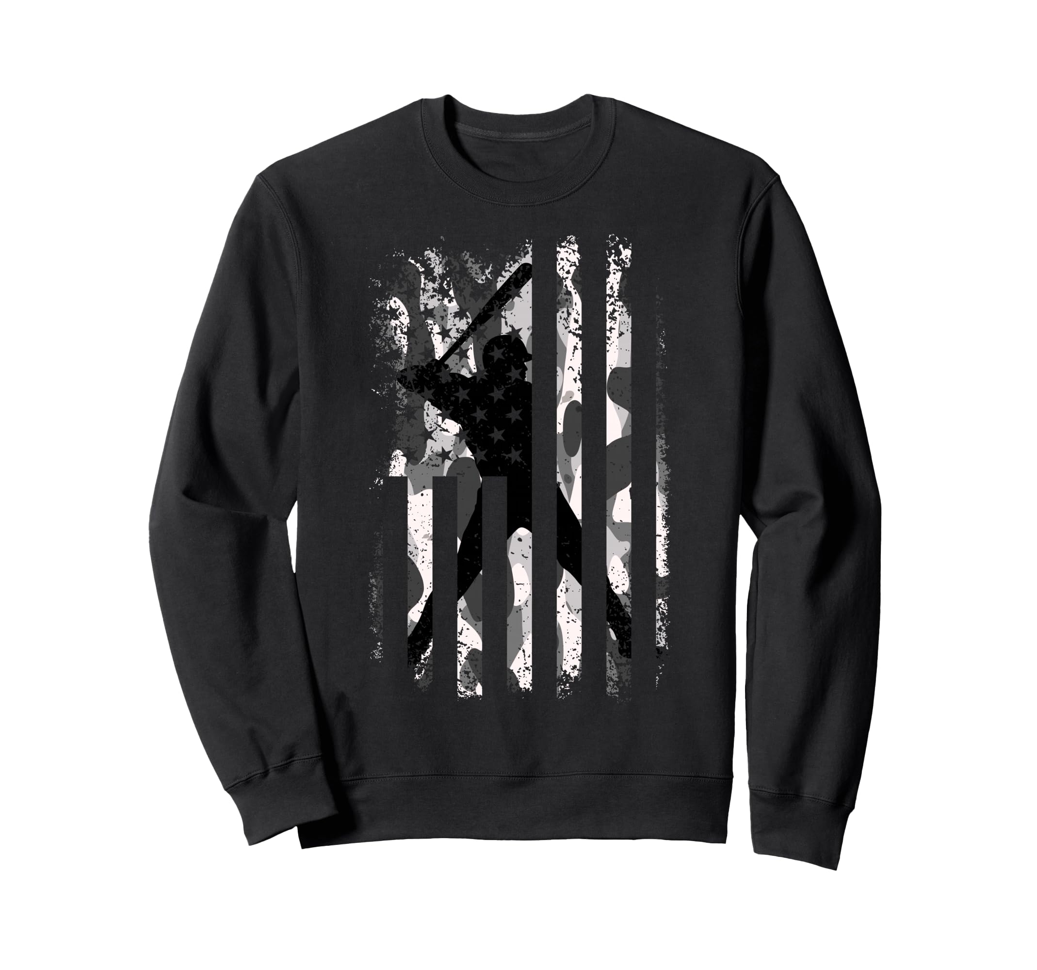 Baseball Us Camouflage Flag Sweatshirt - Novelty Apparel Men Women - T-Shirt, Sweatshirt, Hoodie