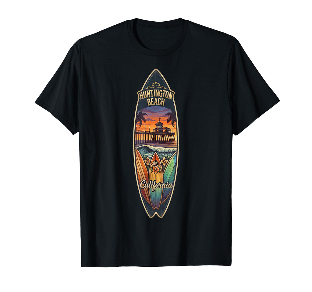 Huntington Beach California Surf Vibes T-Shirt - Fun Novelty Design Unisex - T-Shirt, Sweatshirt, Hoodie