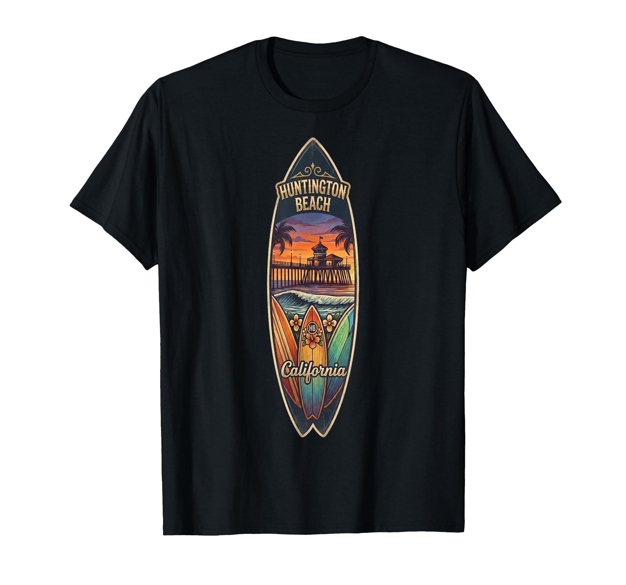 Huntington Beach California Surf Vibes T-Shirt - Fun Novelty Design Unisex - T-Shirt, Sweatshirt, Hoodie