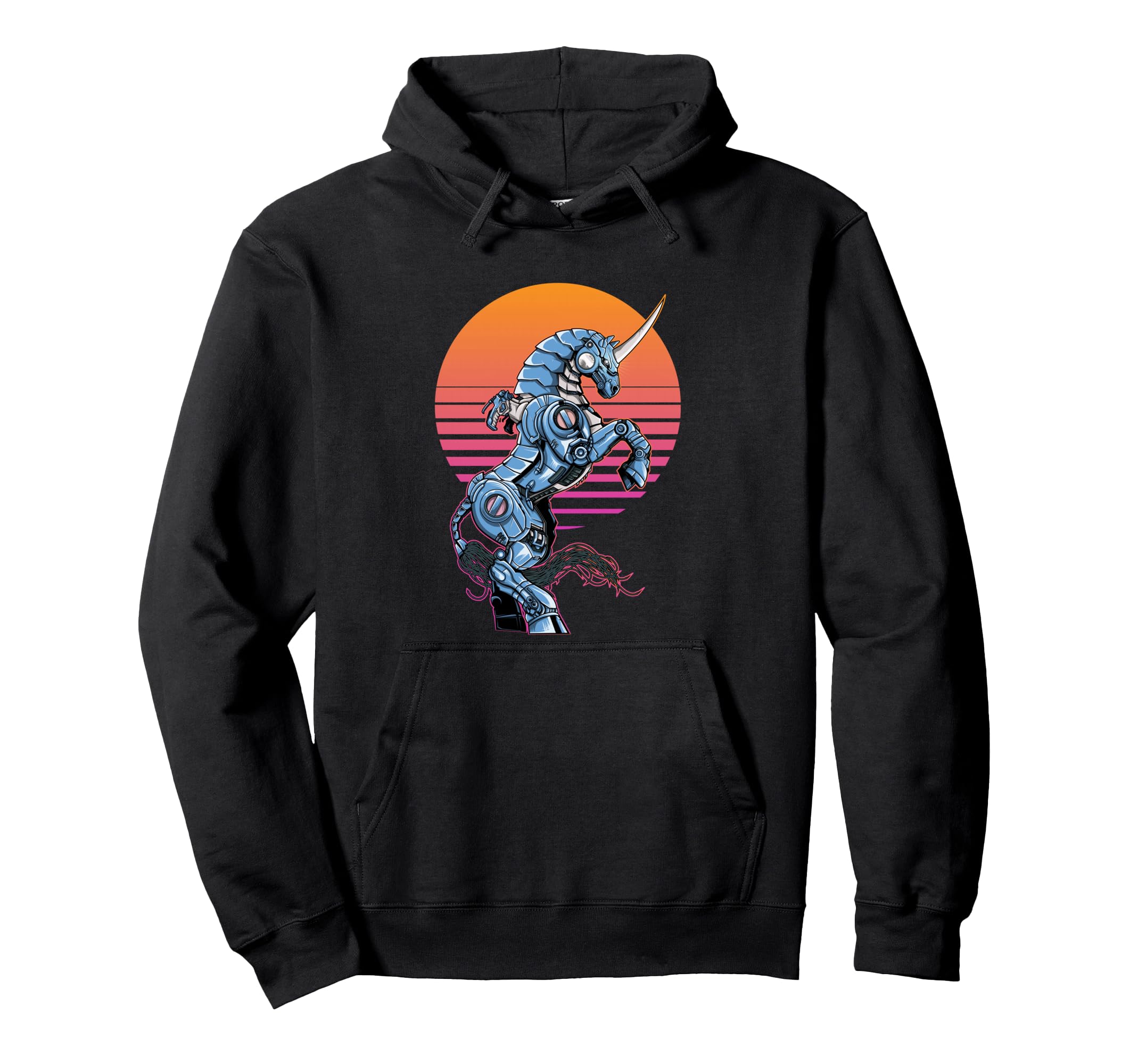 Mecha Unicorn Vaprowave Aesthetic Hoodie - Aesthetic Graphic Men Women - T-Shirt, Sweatshirt, Hoodie