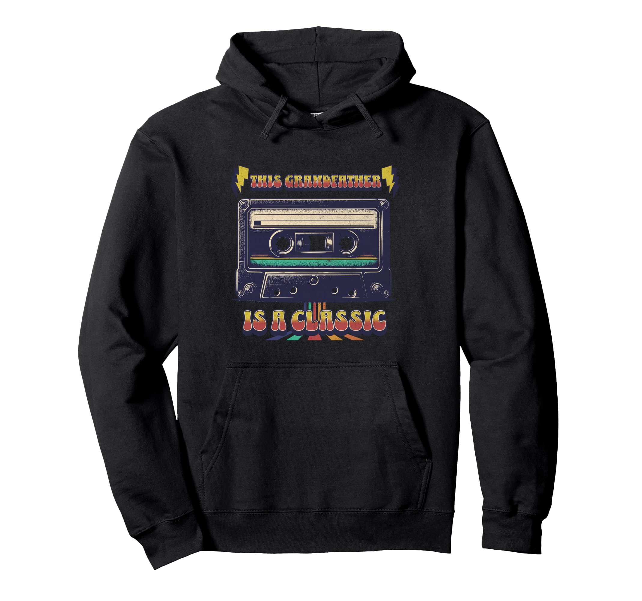 This Grandfather Is Cassette Tape Music Hoodie - Unique Graphic for Adults - T-Shirt, Sweatshirt, Hoodie