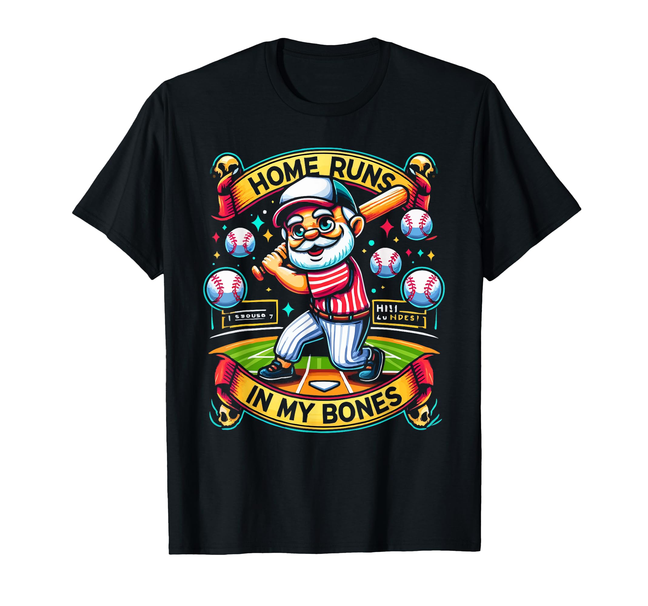 Baseball Grandpa Grandfather Gramps T-Shirt - Custom Art Print Men Women - T-Shirt, Sweatshirt, Hoodie