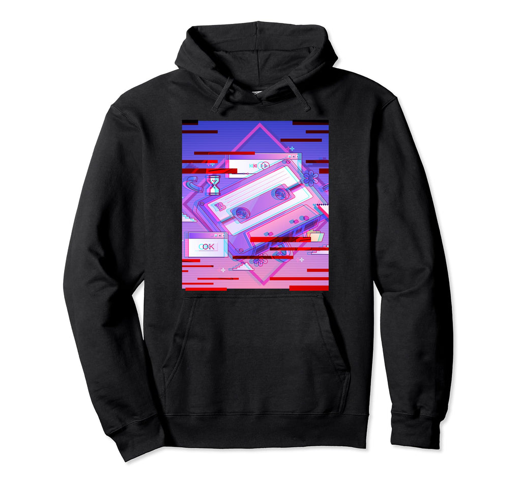 Japan Lofi Glitch Cassette Aesthetic Hoodie - Novelty Apparel for Adults - T-Shirt, Sweatshirt, Hoodie
