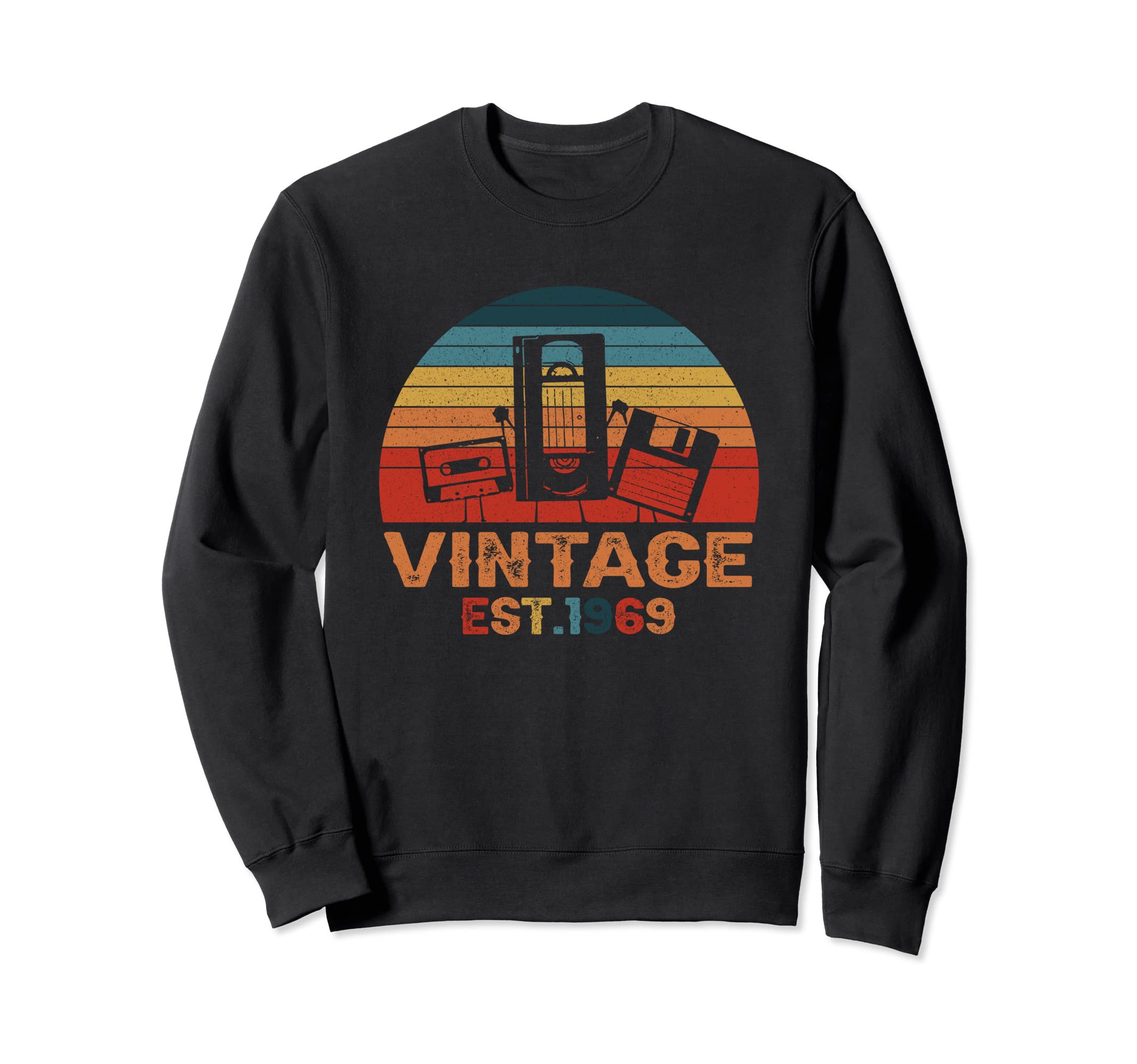 Est 1969 Cassette Tape Floppy Disk Sweatshirt - Novelty Apparel for Adults - T-Shirt, Sweatshirt, Hoodie