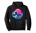 90S Vaporwave Aesthetic Great Wave Hoodie - Aesthetic Graphic Men Women - T-Shirt, Sweatshirt, Hoodie
