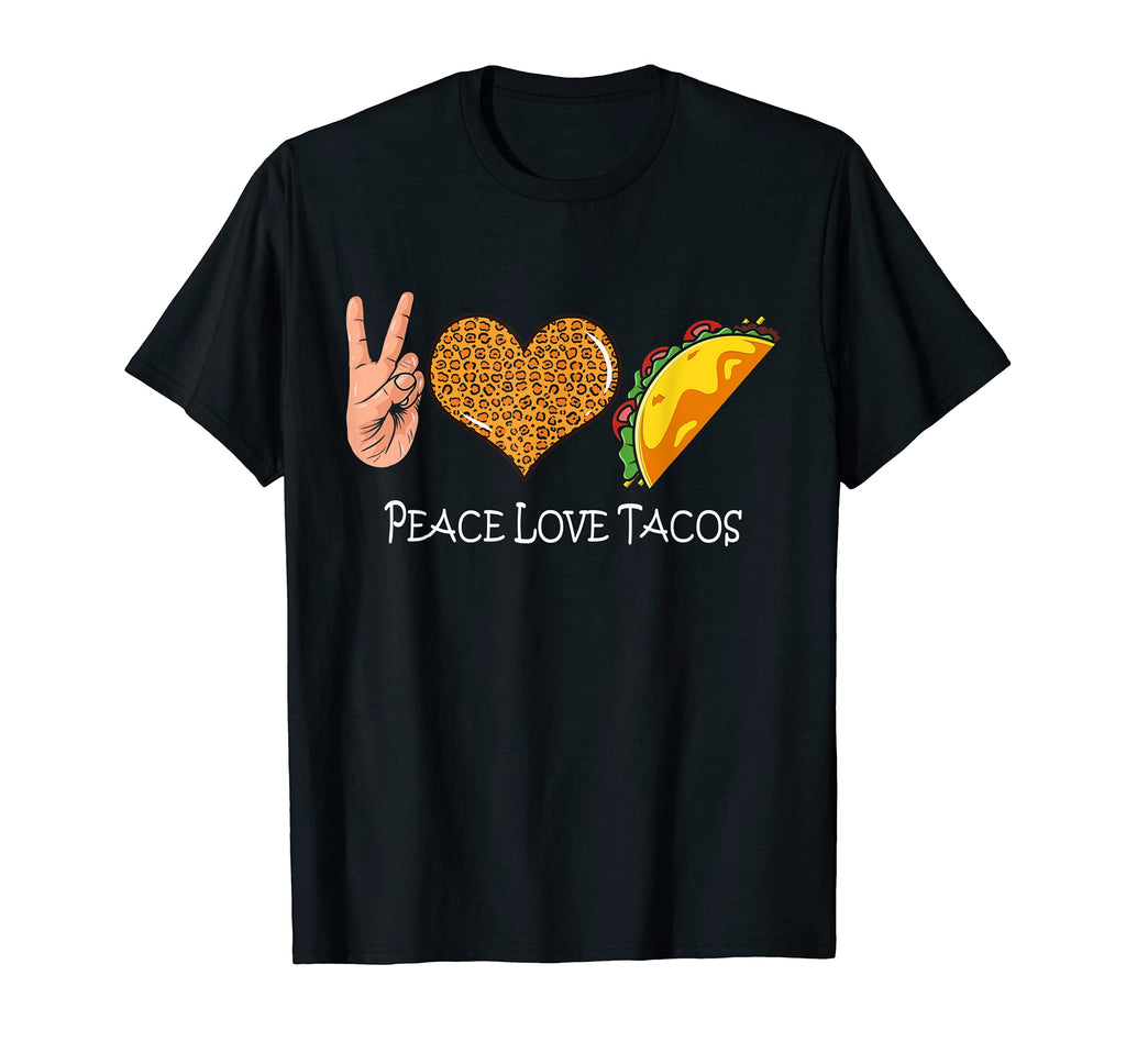Taco Peace Leopard Love Peace Love Tacos T-Shirt - Unique Graphic Men Women - T-Shirt, Sweatshirt, Hoodie