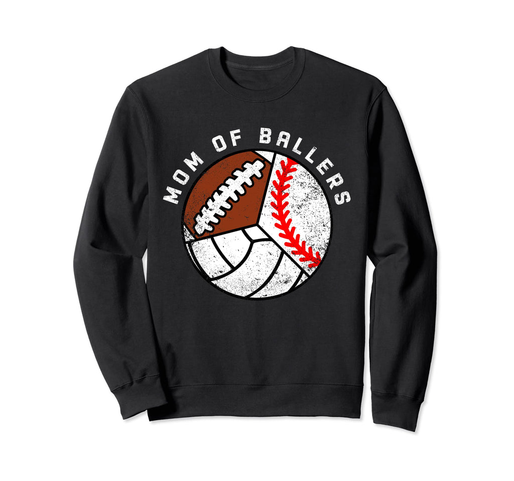 Mom Ballers Funny Baseball Sweatshirt - Minimalist Print Men Women - T-Shirt, Sweatshirt, Hoodie