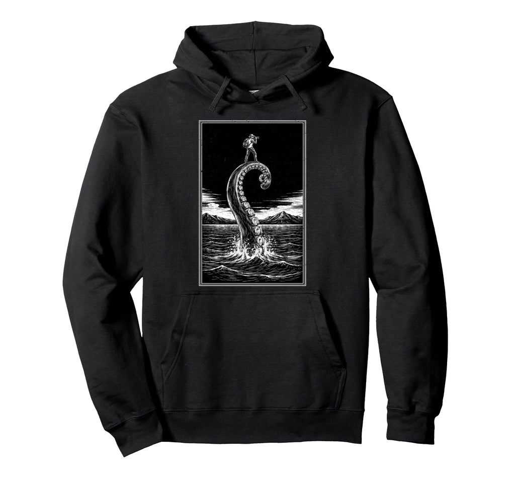 Photographer Octopus Moon Camera Hoodie - Minimalist Print for Adults - T-Shirt, Sweatshirt, Hoodie