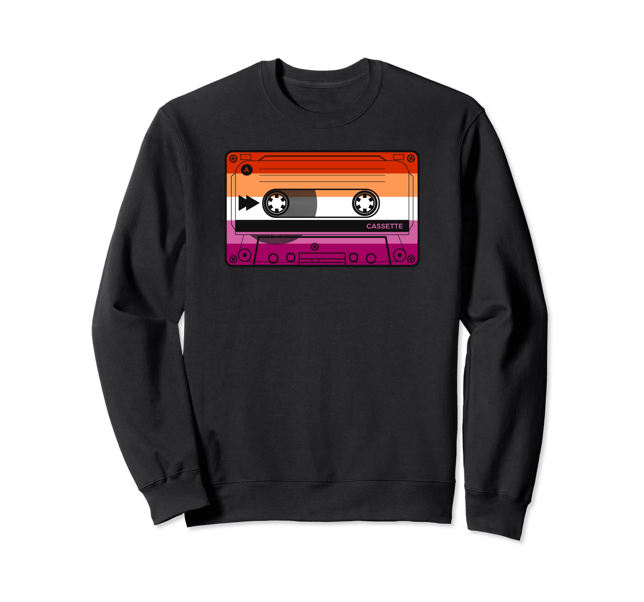 80S 90S Cassette Tape Lesbian Sweatshirt - Custom Art Print for Adults - T-Shirt, Sweatshirt, Hoodie
