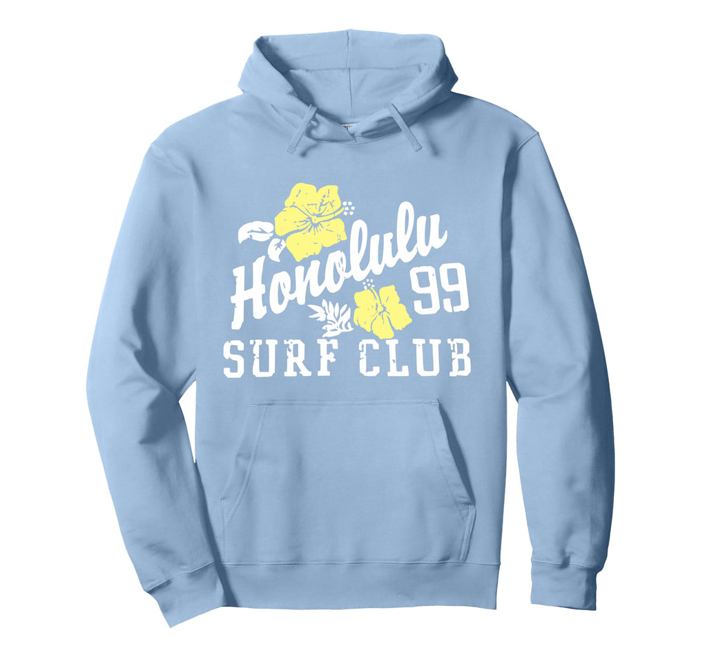 Honolulu 99 Surf Club Hibiscus Flower Hoodie - Trendy Graphic for Adults - T-Shirt, Sweatshirt, Hoodie
