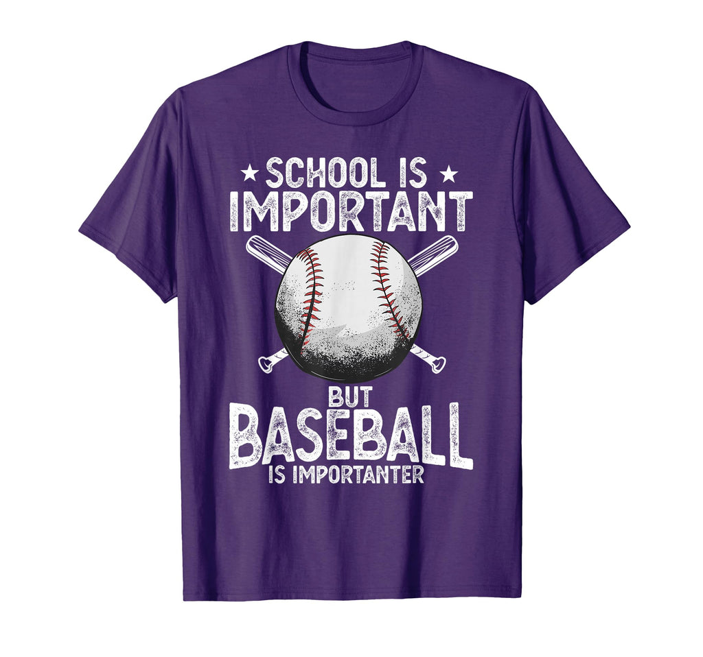 School Is Important But Baseball Is T-Shirt - Fun Novelty Design Men Women - T-Shirt, Sweatshirt, Hoodie