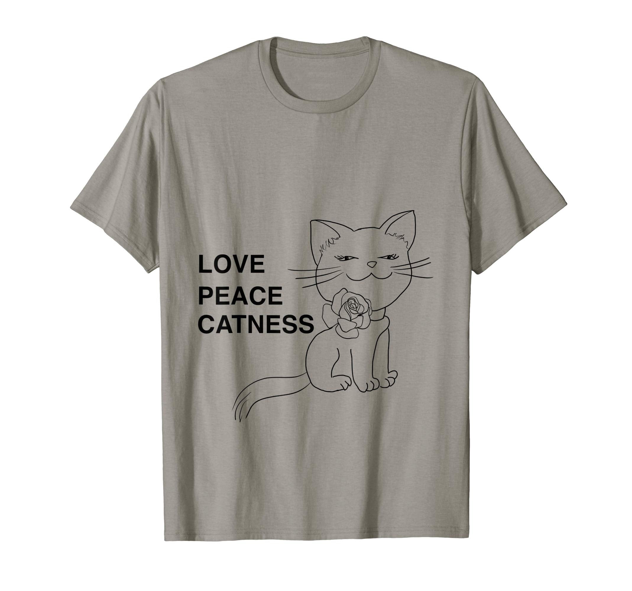 Cat Love Peace Catness Wording T-Shirt - Custom Art Print for Adults - T-Shirt, Sweatshirt, Hoodie
