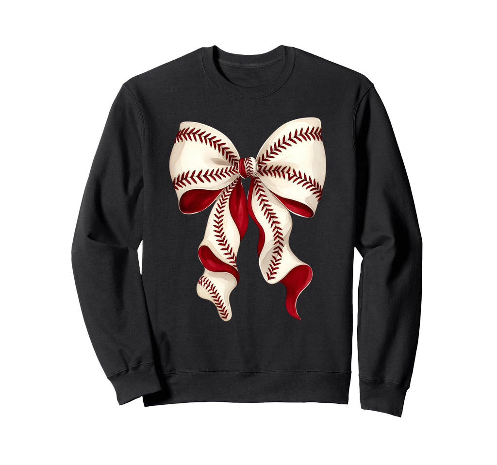 Baseball Mom Coquette Bow Sports Sweatshirt - Novelty Apparel Men Women - T-Shirt, Sweatshirt, Hoodie