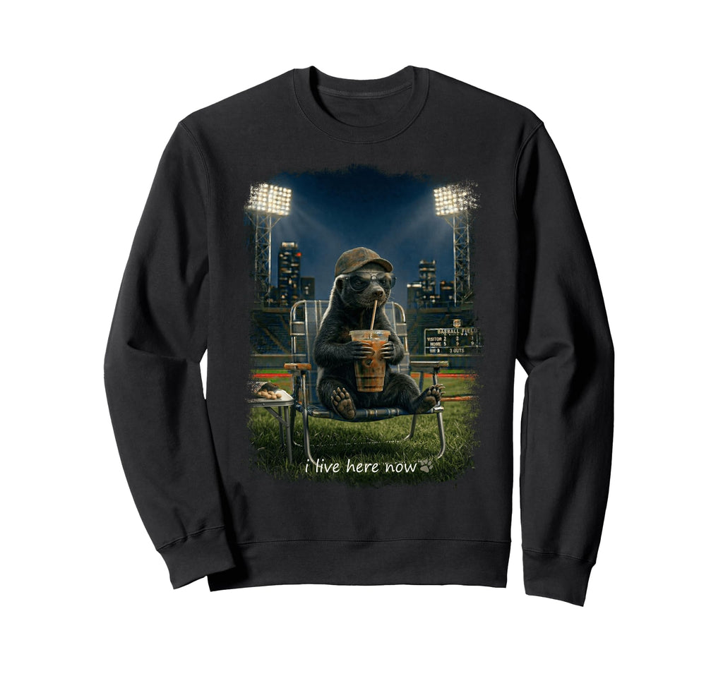 Funny Honey Badger Ballfield Sweatshirt - Streetwear Style Men Women - T-Shirt, Sweatshirt, Hoodie