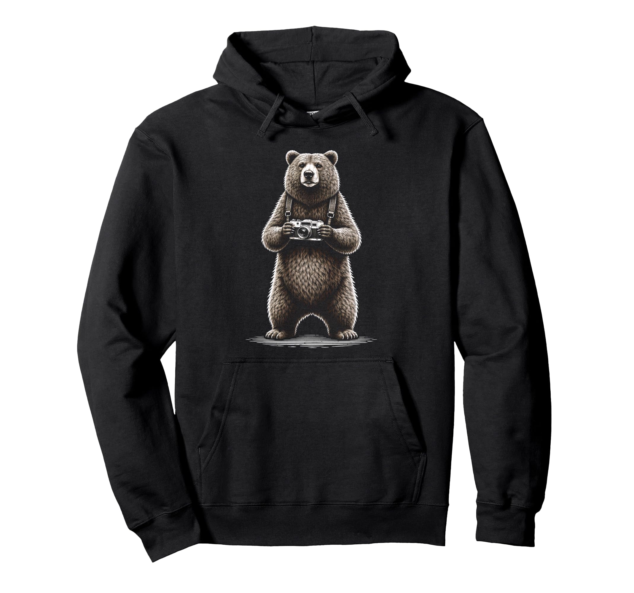 Funny Bear Photographer Camera Photography Hoodie - Trendy Graphic Unisex - T-Shirt, Sweatshirt, Hoodie