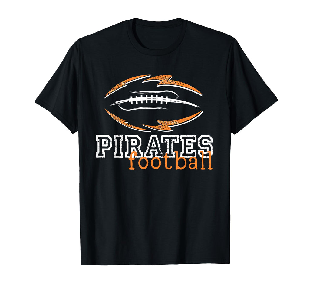 Orange Pirates Football School Spirit T-Shirt - Streetwear Style Unisex - T-Shirt, Sweatshirt, Hoodie