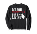 Proud Baseball Catcher Dad Baseball Sweatshirt - Graphic Print Unisex - T-Shirt, Sweatshirt, Hoodie