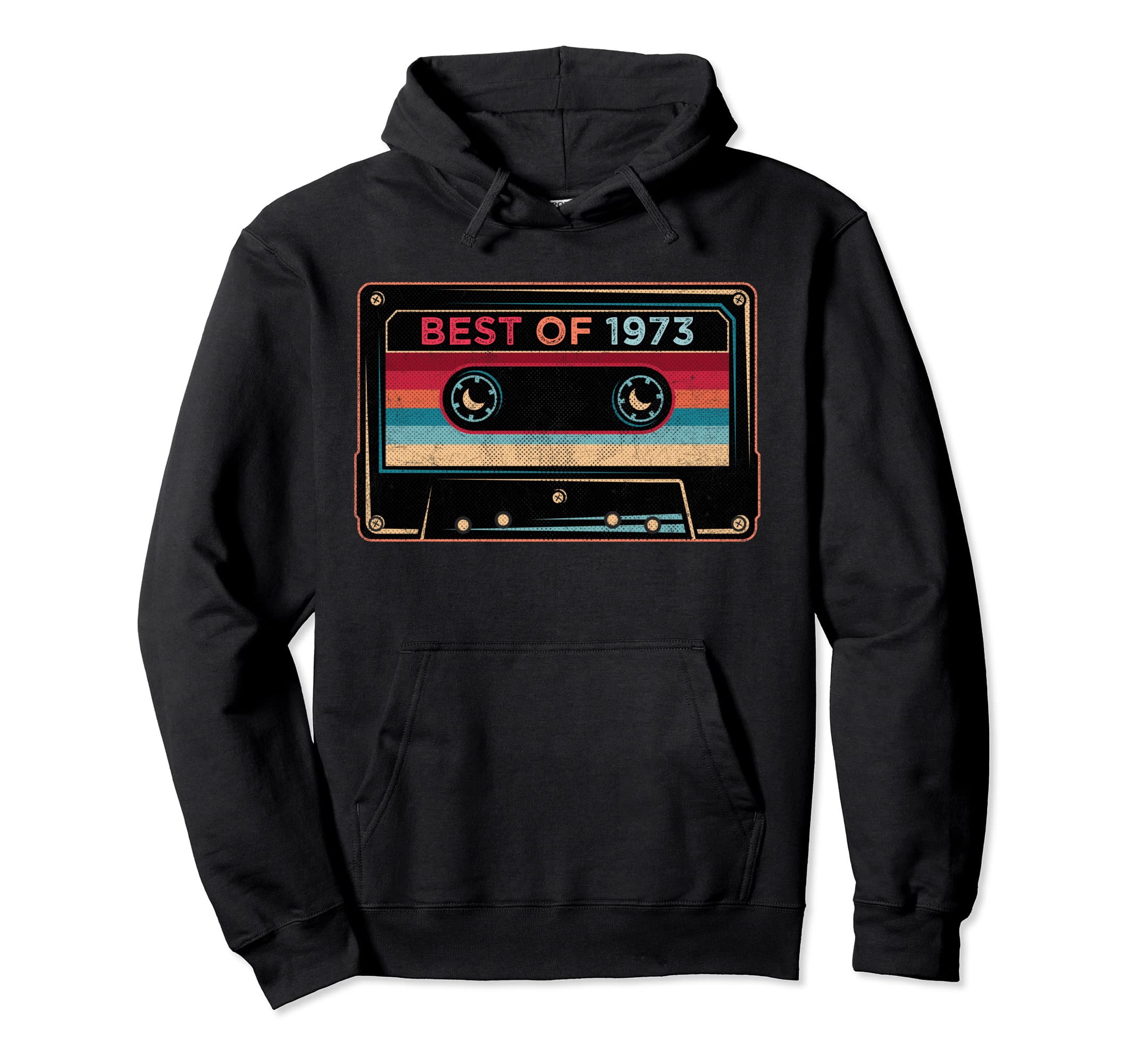 Best 1973 Colorful Cassette Tape 47Th Hoodie - Novelty Apparel Unisex - T-Shirt, Sweatshirt, Hoodie