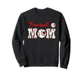 Baseball Mom Distressed Lettering Sweatshirt - Novelty Apparel Men Women - T-Shirt, Sweatshirt, Hoodie