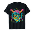 Baseball Home Plate Drip Ice Cream Skull T-Shirt - Minimalist Print Unisex - T-Shirt, Sweatshirt, Hoodie
