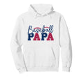 Baseball Papa Red Blue Varsity Hoodie - Fun Novelty Design Men Women - T-Shirt, Sweatshirt, Hoodie