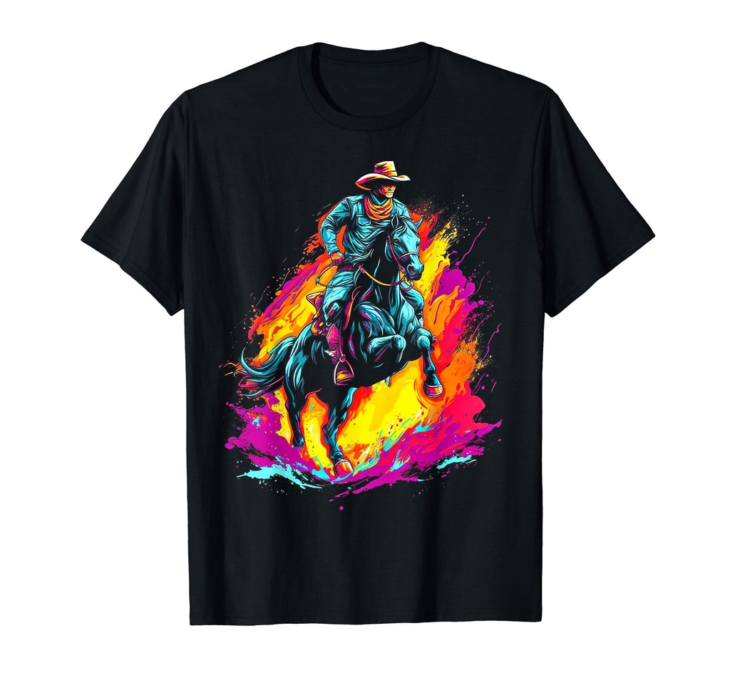 Cowboy Rodeo Horse Riding Usa Cowboy T-Shirt - Aesthetic Graphic for Adults - T-Shirt, Sweatshirt, Hoodie