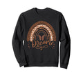 Dream Wild Leopard Rainbow Butterfly Sweatshirt - Unique Graphic Men Women - T-Shirt, Sweatshirt, Hoodie