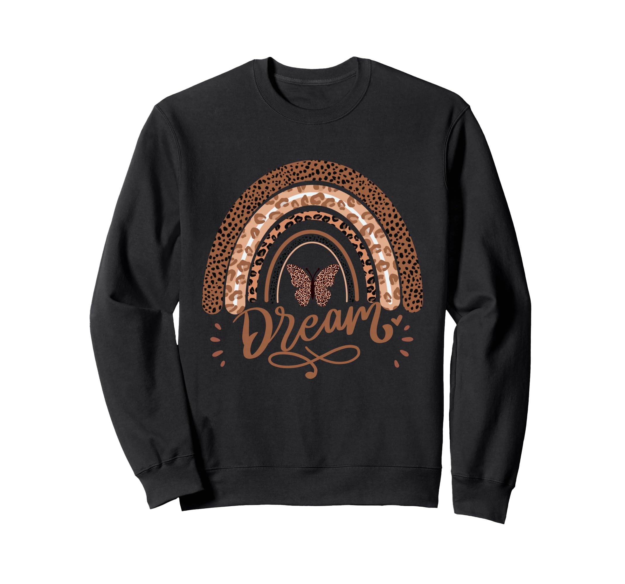 Dream Wild Leopard Rainbow Butterfly Sweatshirt - Unique Graphic Men Women - T-Shirt, Sweatshirt, Hoodie