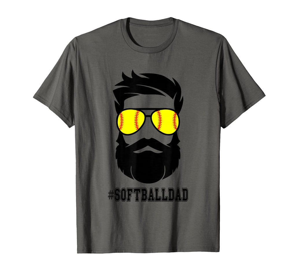 Softball Dad Beard And Sunglasses T-Shirt - Graphic Print Men Women - T-Shirt, Sweatshirt, Hoodie