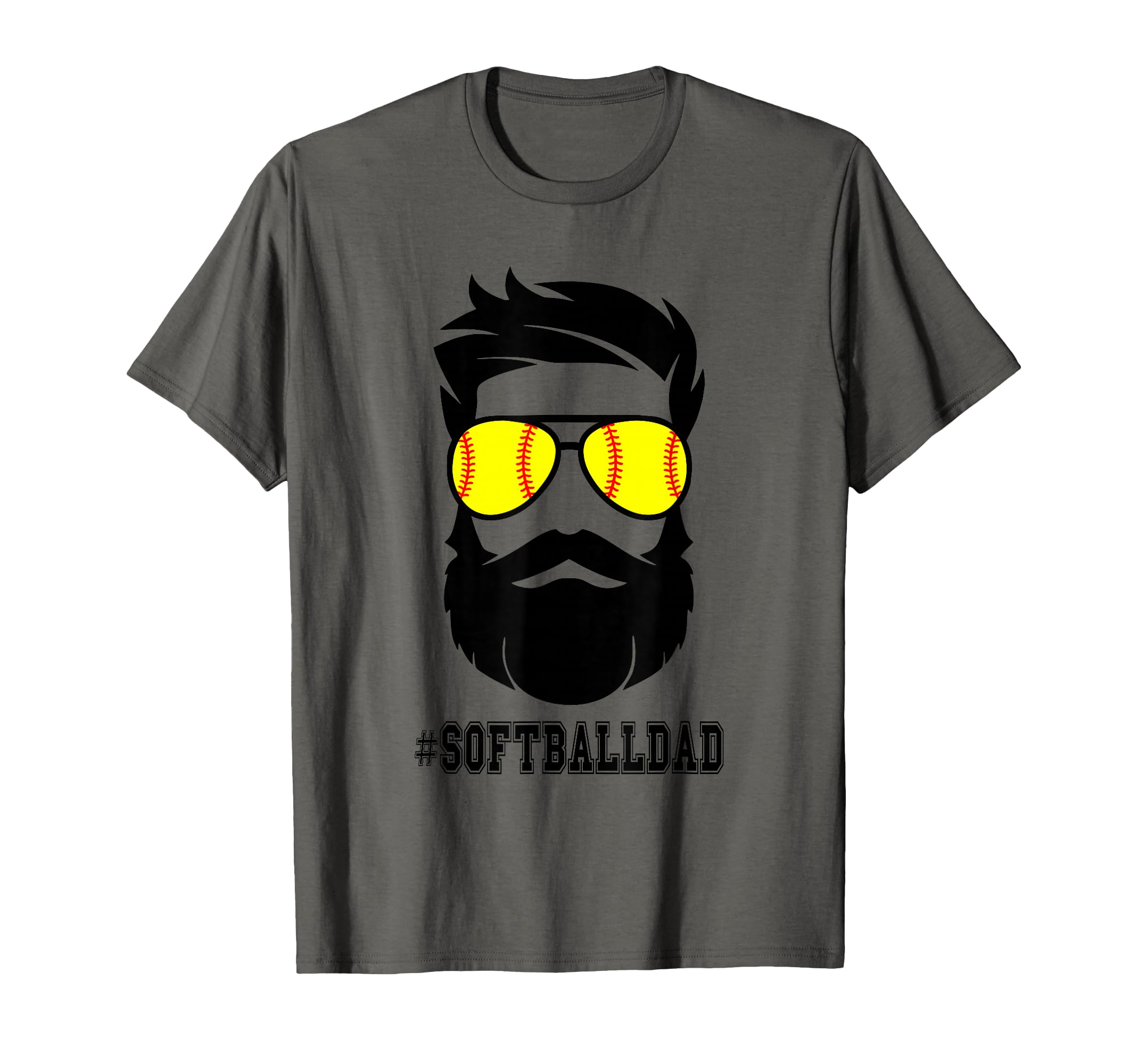 Softball Dad Beard And Sunglasses T-Shirt - Graphic Print Men Women - T-Shirt, Sweatshirt, Hoodie