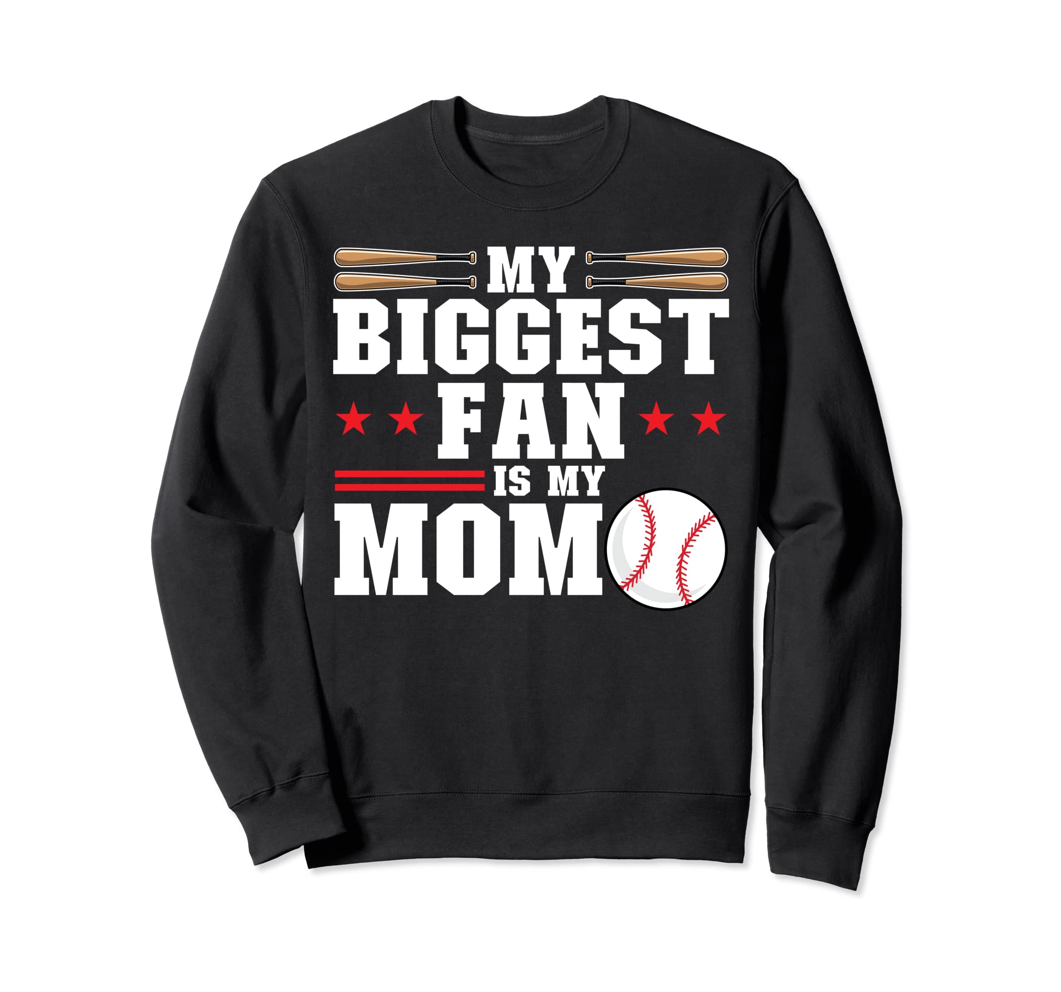 My Biggest Fan Is My Mom Baseball Mom Sweatshirt - Minimalist Print Unisex - T-Shirt, Sweatshirt, Hoodie