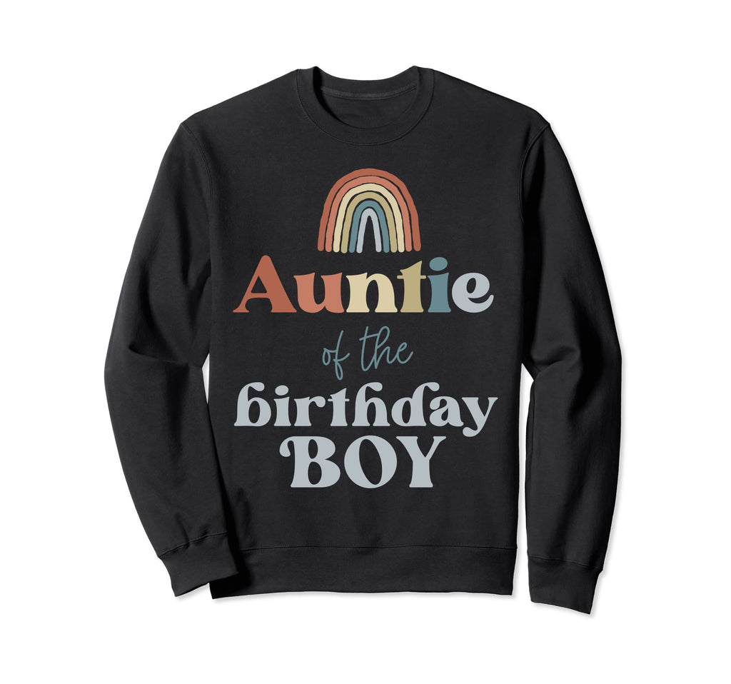 Auntie Birthday Boho Rainbow Party Sweatshirt - Minimalist Print Men Women - T-Shirt, Sweatshirt, Hoodie